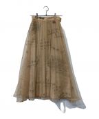 AMeLIEアメリ）の古着「HOROSCOPE SHEER PLEATS SKIRT」｜ブラウン