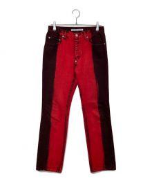 JOHN LAWRENCE SULLIVAN（ジョン ローレンス サリバン）の古着「OVERDYED DENIM 5POCKET PANTS　2B010-0319-59」｜レッド