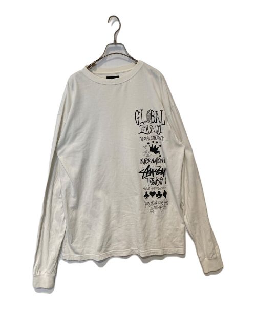 stussy（ステューシー）stussy (ステューシー) ロングスリーブTシャツ ホワイト サイズ:Mの古着・服飾アイテム