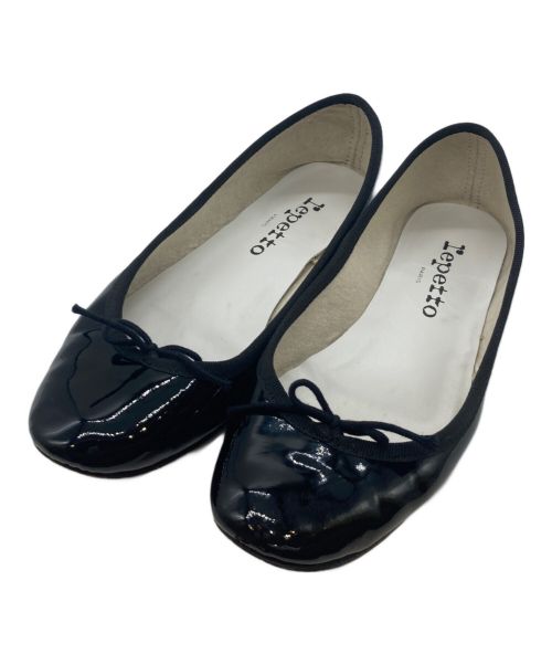 repetto（レペット）repetto (レペット) エナメルリボンパンプス ブラック サイズ:23の古着・服飾アイテム