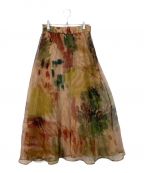 Ameriアメリ）の古着「UND WILLOW PAINT PLEATS SKIRT」｜ブラウン