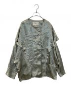 TODAYFULトゥデイフル）の古着「Vintagesatin Frill Shirts」｜オリーブ