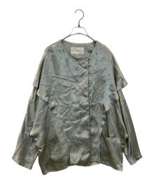 TODAYFUL（トゥデイフル）の古着「Vintagesatin Frill Shirts」｜オリーブ