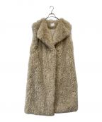 THINK FURシンクファー）の古着「Curly Eco Fur Vest」｜ベージュ