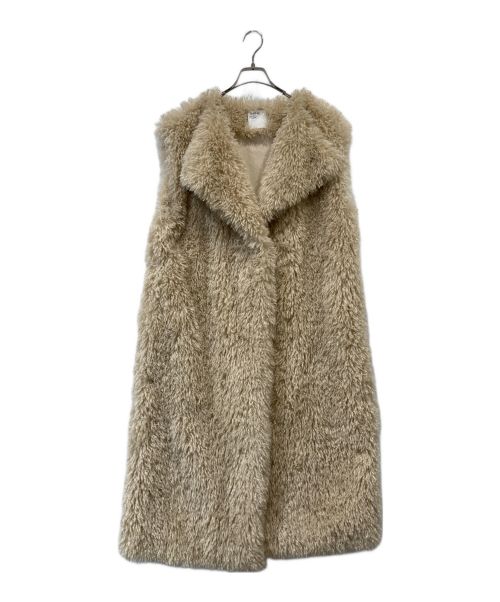 THINK FUR（シンクファー）THINK FUR (シンクファー) Curly Eco Fur Vest ベージュ サイズ:Mの古着・服飾アイテム