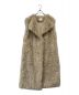 THINK FUR（シンクファー）の古着「Curly Eco Fur Vest」｜ベージュ