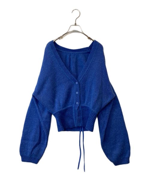 Ameri（アメリ）AMERI (アメリ) TURN OVER KNIT CARDIGAN 01320120890 カーディガン ブルー サイズ:FREEの古着・服飾アイテム