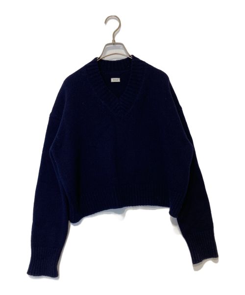 SEA（シー）SEA (シー) WOOL CASHMERE V-NECK KNIT WEAR ネイビー サイズ:ONEの古着・服飾アイテム