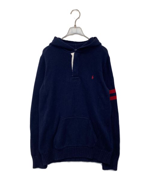 POLO RALPH LAUREN（ポロ・ラルフローレン）POLO RALPH LAUREN (ポロ・ラルフローレン) フード付ニット ネイビー サイズ:170の古着・服飾アイテム