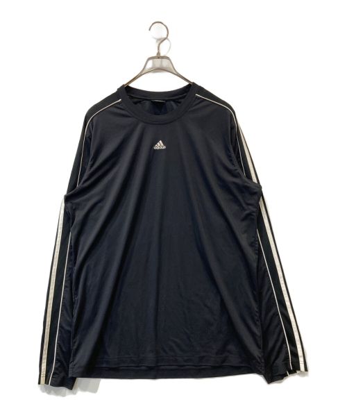 adidas（アディダス）adidas (アディダス) 00s 長袖ゲームシャツ ブラック サイズ:Lの古着・服飾アイテム