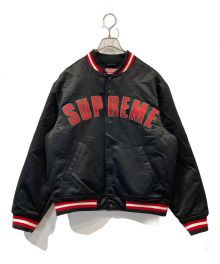 SUPREME×MITCHELL & NESS（シュプリーム×ミッチェルアンドネス）の古着「Satin Varsity Jacket」｜ブラック