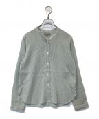 MARGARET HOWELLマーガレットハウエル）の古着「STRIPE SILK COTTON シャツ」｜グレー