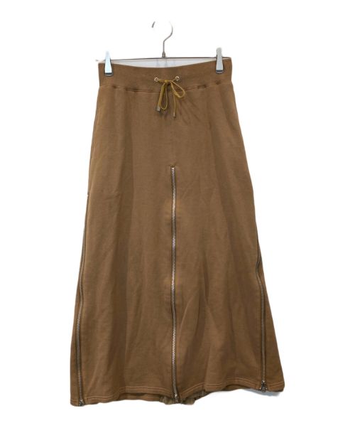 UNBLEACHED（アンブリーチド）UNBLEACHED (アンブリーチド) Basic Sweat 4slider Skirt ブラウン サイズ:FREEの古着・服飾アイテム