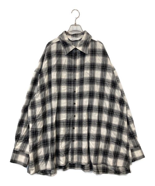 provoke（プロヴォーク）provoke (プロヴォーク) Oversized check Shirt ブラック サイズ:38の古着・服飾アイテム