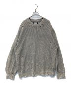 MAISON SPECIALメゾンスペシャル）の古着「Snow Wash Damaged Prime-Over Crew Neck Knit Pullover」｜ベージュ