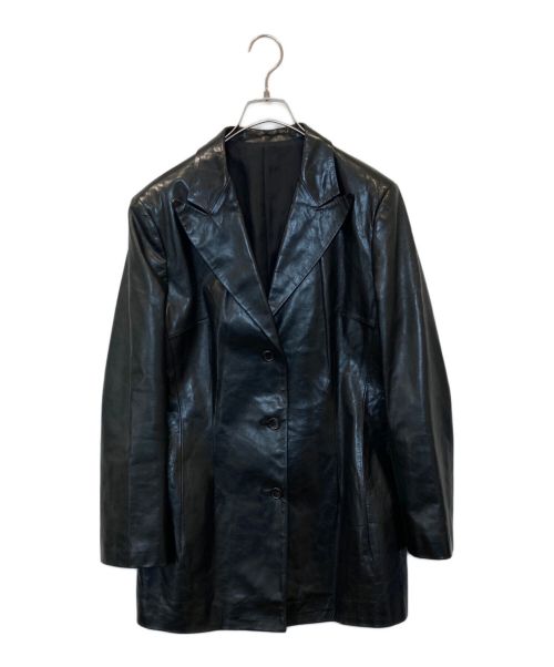 yohji yamamoto+noir（ヨウジヤマモトプリュスノアール）yohji yamamoto+noir (ヨウジヤマモトプリュスノアール) レザージャケット ブラック サイズ:4の古着・服飾アイテム