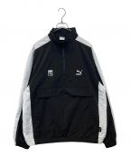 PUMA×X-LARGEプーマ×エクストララージ）の古着「T7 HALF ZIP WOVEN JACKET 825503-01　」｜ブラック×ホワイト