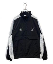 PUMA×X-LARGE（プーマ×エクストララージ）の古着「T7 HALF ZIP WOVEN JACKET 825503-01　」｜ブラック×ホワイト