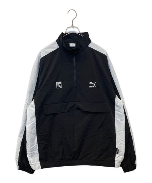 PUMA（プーマ）PUMA (プーマ) X-LARGE (エクストララージ) T7 HALF ZIP WOVEN JACKET 825503-01　 ブラック×ホワイト サイズ:Lの古着・服飾アイテム