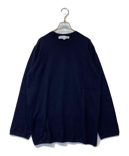 COMME des GARCONS SHIRT（コムデギャルソンシャツ）COMME des GARCONS SHIRT (コムデギャルソンシャツ) 裾アシンメトリークルーネックウールニット　W28508 ネイビー サイズ:Lの古着・服飾アイテム