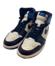 NIKE（ナイキ）の古着「Air Jordan 1 Retro High OG "Obsidian/University Blue"　ハイカットスニーカー 555088-140」｜ネイビー