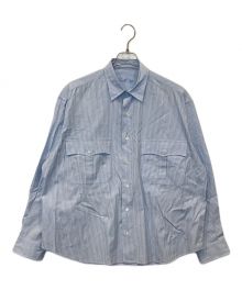 Porter Classic（ポータークラシック）の古着「ROLL UP STRIPE SHIRT」｜ブルー