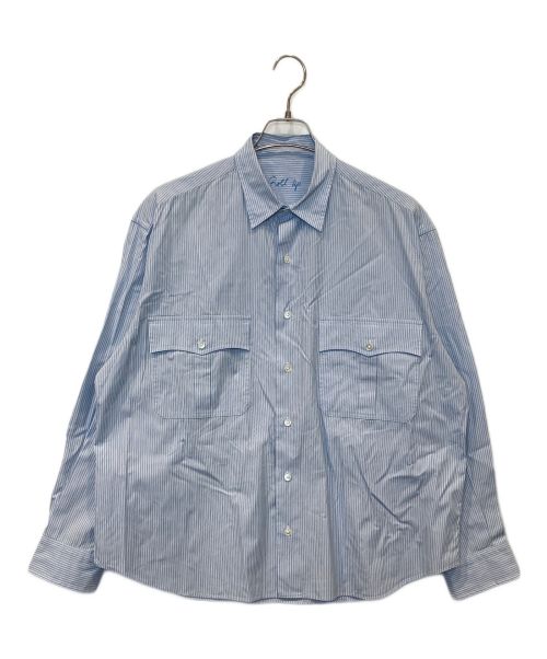 Porter Classic（ポータークラシック）Porter Classic (ポータークラシック) ROLL UP STRIPE SHIRT ブルー サイズ:Mの古着・服飾アイテム