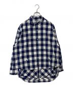 CMF OUTDOOR GARMENTコンフィーアウトドアガーメント）の古着「NEWSPAPER SHIRTS CMF2302-S04J シャツ」｜ブルー×ホワイト