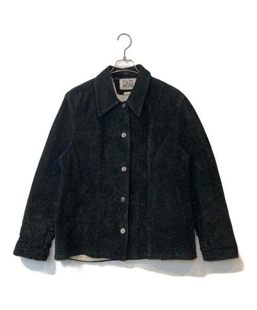 wash&wear（ウォッシュ&ウェア）Wash&Wear (ウォッシュ&ウェア) スエードジャケット ブラック サイズ:Lの古着・服飾アイテム