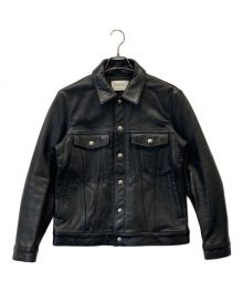 beautiful people（ビューティフルピープル）の古着「vintage leather jean jacket 1245402809 レザージャケット」｜ブラック