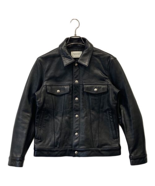 beautiful people（ビューティフルピープル）beautiful people (ビューティフルピープル) vintage leather jean jacket 1245402809 レザージャケット ブラック サイズ:180の古着・服飾アイテム