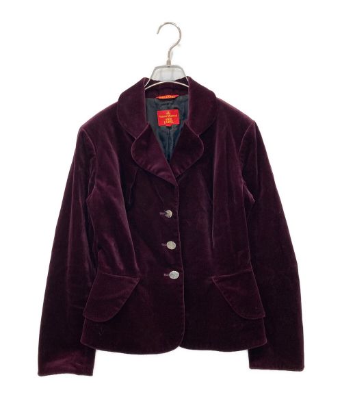 Vivienne Westwood RED LABEL（ヴィヴィアンウエストウッドレッドレーベル）Vivienne Westwood RED LABEL (ヴィヴィアンウエストウッドレッドレーベル) ベロアジャケット ワインレッド サイズ:3の古着・服飾アイテム