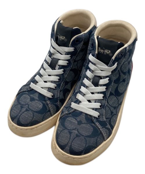 COACH（コーチ）COACH (コーチ) CLIP SIG HIGHTOP C8960 スニーカー インディゴ サイズ:22.5cmの古着・服飾アイテム