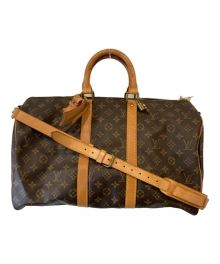 LOUIS VUITTON（ルイ ヴィトン）の古着「キーポル・バンドリエール45 トラベルバッグ　ボストンバッグ　モノグラム　M41418　」｜ブラウン