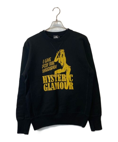 Hysteric Glamour（ヒステリックグラマー）Hysteric Glamour (ヒステリックグラマー) ロゴスウェット　	02183CS07 ブラック サイズ:Sの古着・服飾アイテム