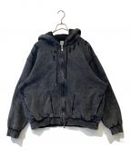 VEINヴェイン）の古着「CO SWEAT DISTRESSED ZIP VJ42-319 パーカー UP HOODIE」｜グレー