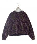 Needlesニードルズ）の古着「Crew Sweat Shirt - C/PE Paisley Velour Jq NS255」｜パープル