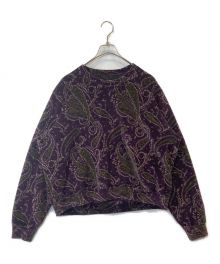 Needles（ニードルズ）の古着「Crew Sweat Shirt - C/PE Paisley Velour Jq NS255」｜パープル