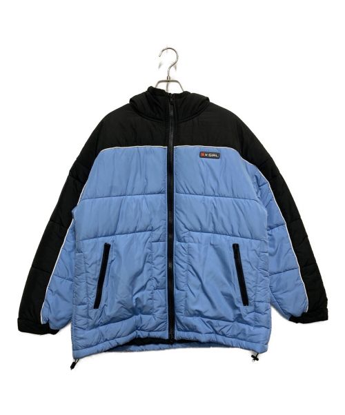 X-GIRL（エックスガール）X-girl (エックスガール) BICOLOR PUFFER JACKET スカイブルー サイズ:Sの古着・服飾アイテム