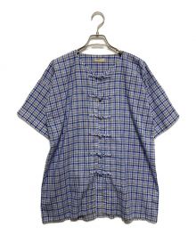 naissance（ネサーンス）の古着「PLAID CHINESE BUTTONED SHIRT」｜スカイブルー