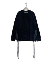 WHITE MOUNTAINEERING（ホワイトマウンテ二アニング）の古着「Side Ropped Crossed Sweatshirt」｜ネイビー