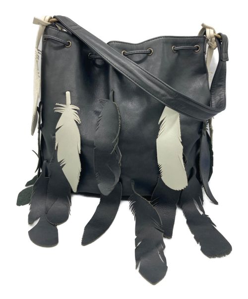 tortoago（トリトアーゴ）tortoago (トリトアーゴ) FEATHER SHOULDER BAG ブラックの古着・服飾アイテム