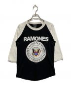 wall of fameウォールオブフェイム）の古着「RAMONESリンガーT」｜ホワイト×ブラック