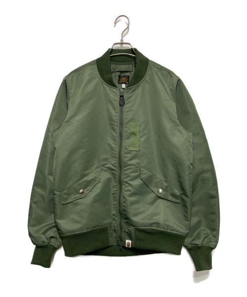 A BATHING APE（アベイシングエイプ）A BATHING APE (アベイシングエイプ) MA-1ジャケット オリーブ サイズ:Sの古着・服飾アイテム