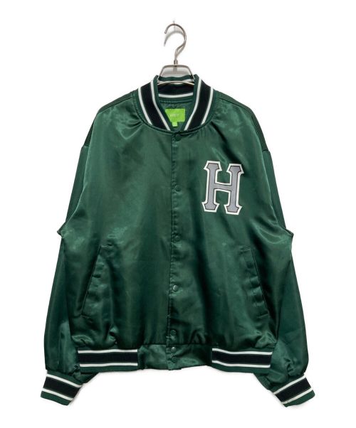 HUF（ハフ）HUF (ハフ) CRACKERJACK SATIN BASEBALL JACKET グリーン サイズ:Ⅿの古着・服飾アイテム