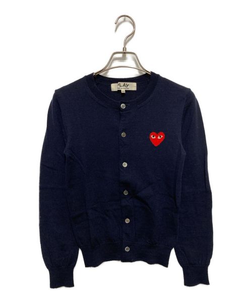 PLAY COMME des GARCONS（プレイ コムデギャルソン）PLAY COMME des GARCONS (プレイ コムデギャルソン) 丸首カーディガン ネイビー サイズ:XSの古着・服飾アイテム