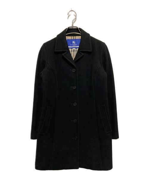 BURBERRY BLUE LABEL（バーバリーブルーレーベル）BURBERRY BLUE LABEL (バーバリーブルーレーベル) ウール混コート ブラック サイズ:SIZE38の古着・服飾アイテム