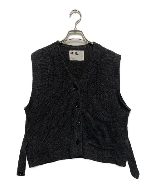 MHL（エムエイチエル）MHL (エムエイチエル) VINTAGE COTTON LINEN WOMENS VEST　595-0161503 ブラック サイズ:SIZE2の古着・服飾アイテム