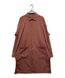 NO ID.（ノーアイディー）の古着「サイドスリットロングシャツ　445006-945S」｜ピンク