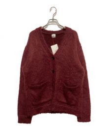 6(ROKU) BEAUTY&YOUTH（ロク ビューティーアンドユース）の古着「MOHAIR SHAGGY V NECK CARDIGAN」｜レッド